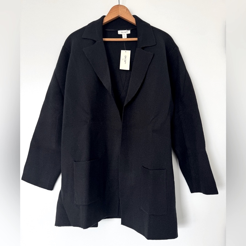 On 34th Women's Black Open Sweater Blazer - NWT - Picture 2 of 9